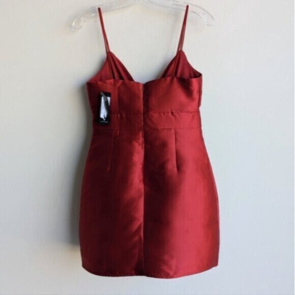 NWT Lulus red satin Glamorous Life sleeveless mini dress - Picture 6 of 9